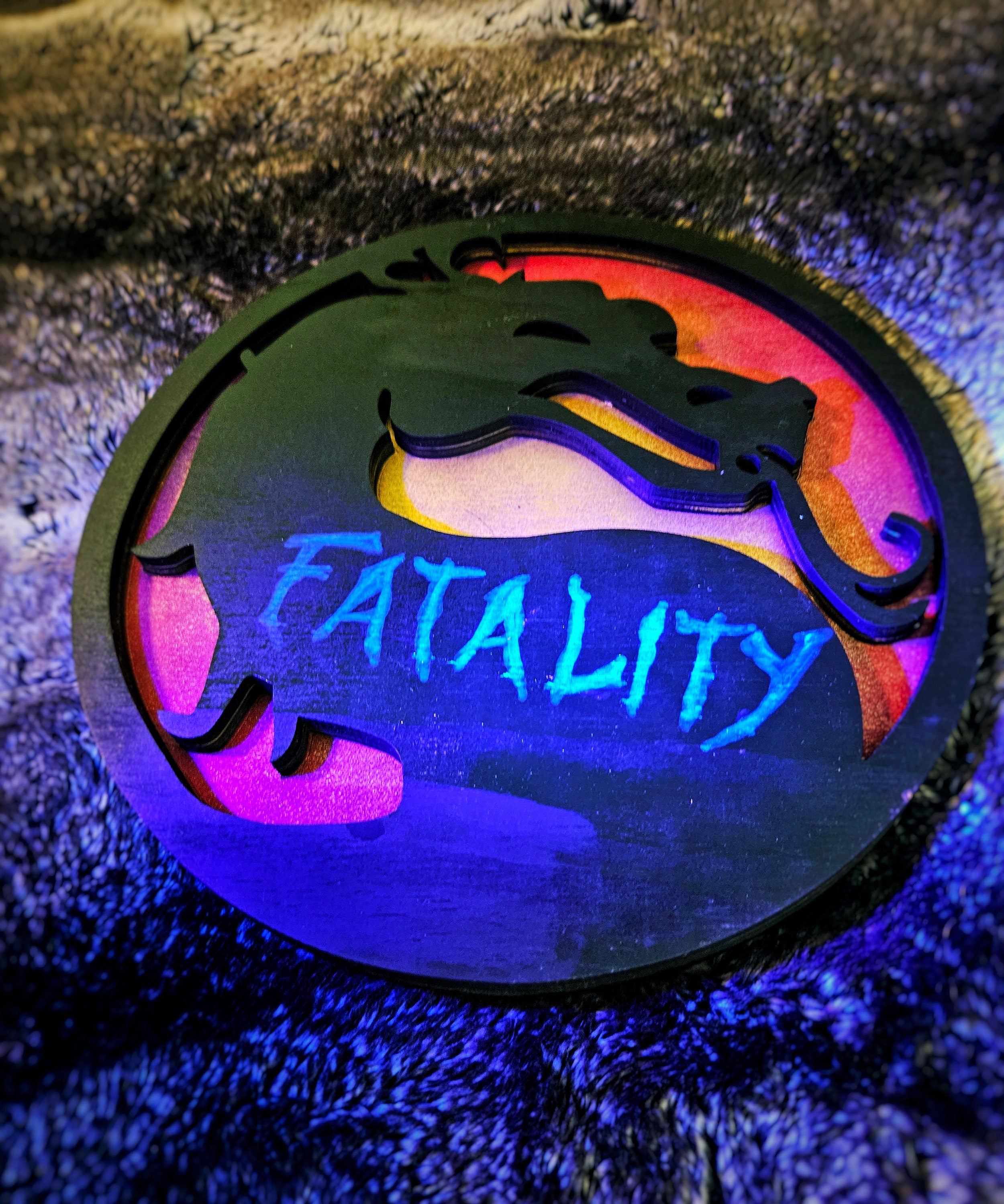 Mortal Kombat - Wood Carved Sign