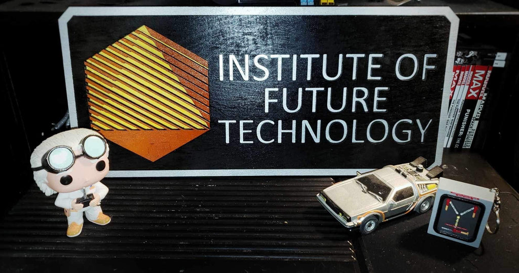 Institute of Future Technology / Back To The Future The Ride - Wood Carved Sign