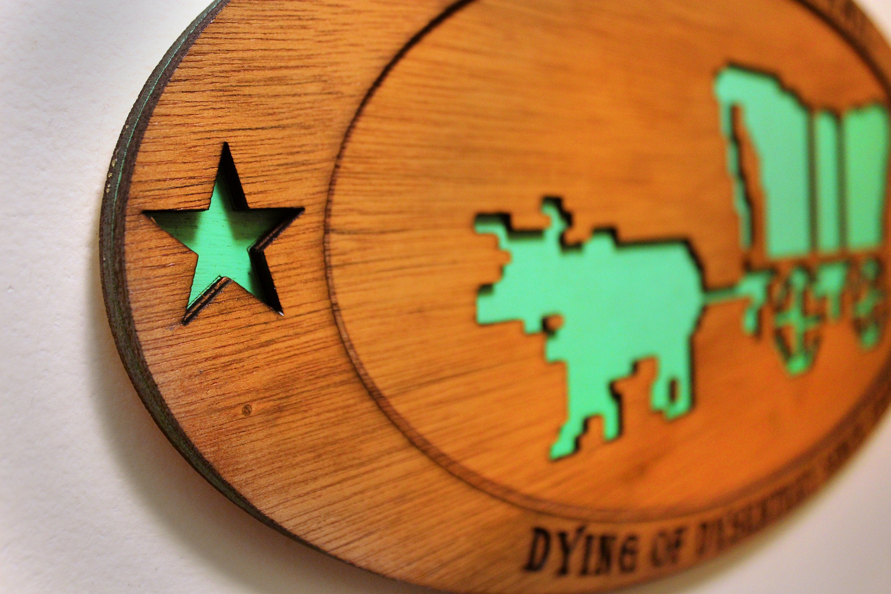 The Oregon Trail - Retro Computer Game - Glow in the Dark - Wood Carved Sign