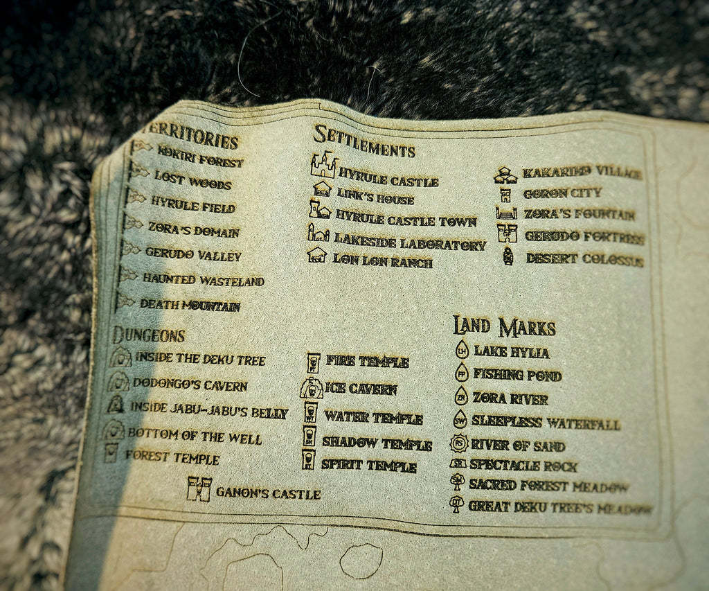 Kingdom of Hyrule - Legend of Zelda - Leather Map