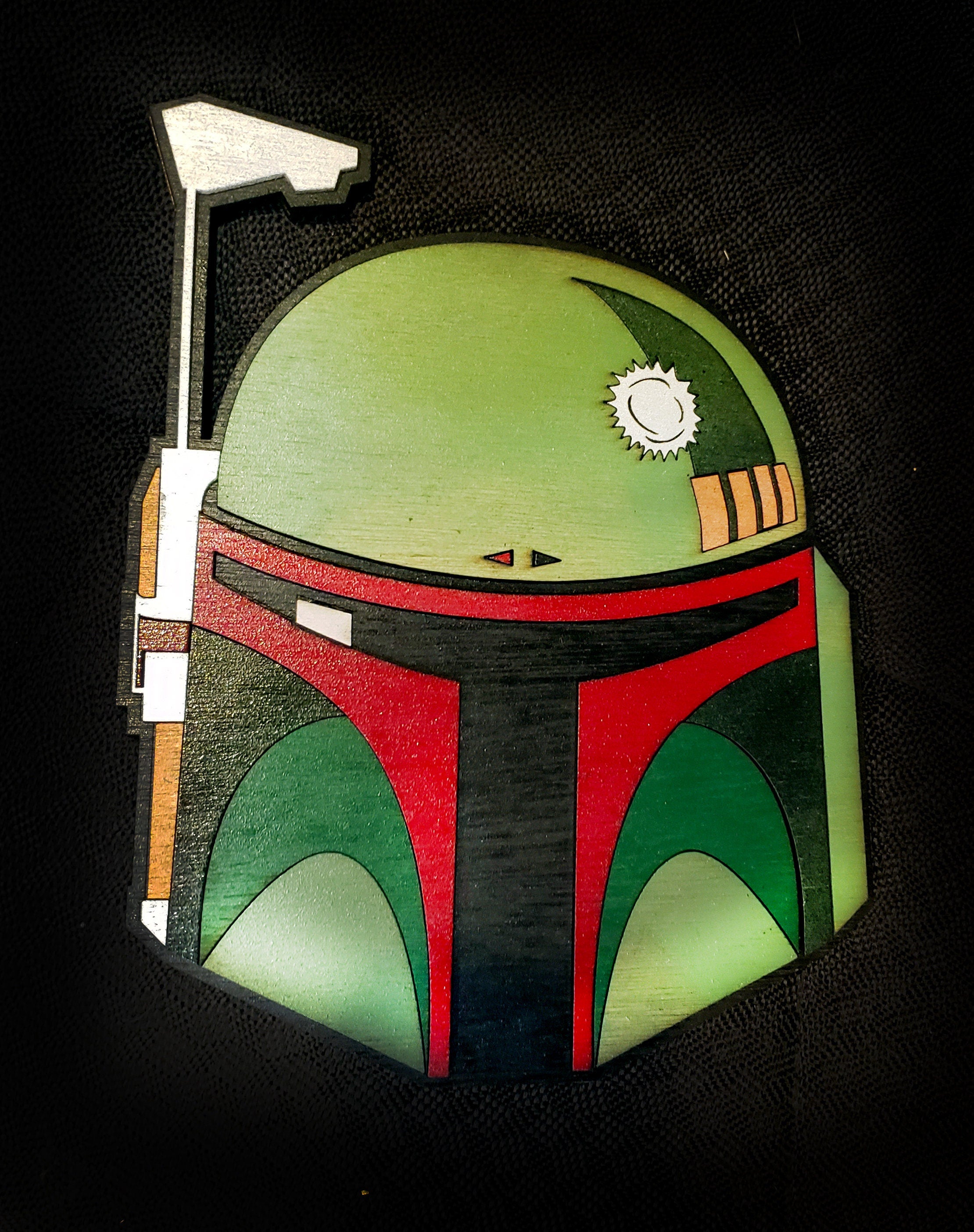 Star Wars - Boba Fett Helmet - Wood Carved Sign