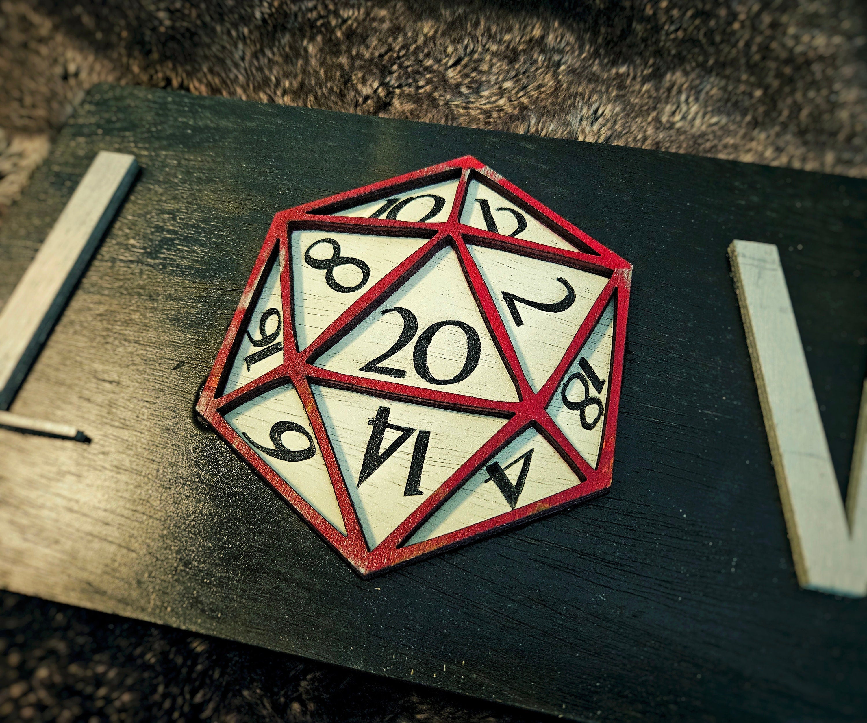 D20 Love - Role Play Games - Wood Carved Sign