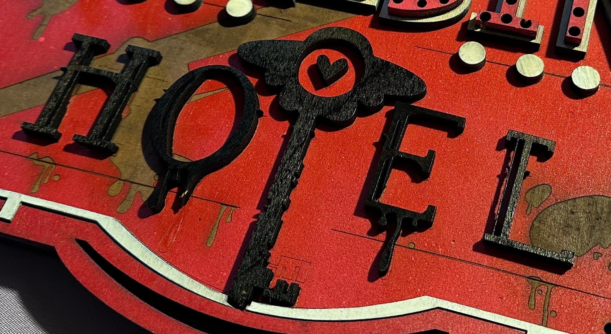 Hazbin Hotel  - Hotel Marquee - Wood Carved Sign