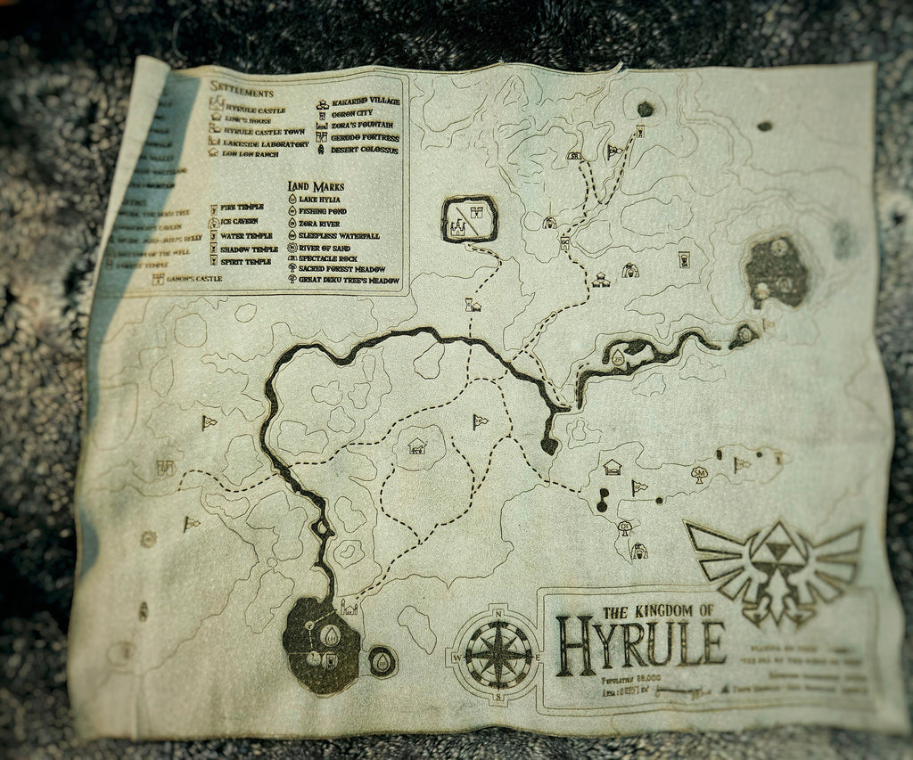 Kingdom of Hyrule - Legend of Zelda - Leather Map