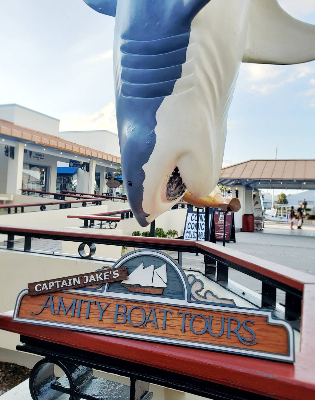 Captain Jake's Amity Boat Tours / Jaws The Ride - Wood Carved Sign
