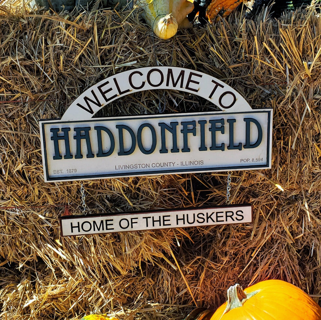 Welcome to Haddonfield - Halloween - Wood Carved Sign