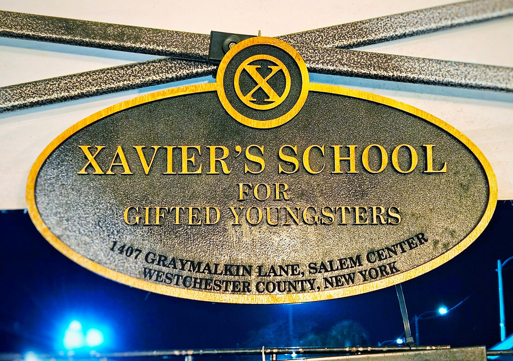 Xavier School - X Men - Wood Carved Sign