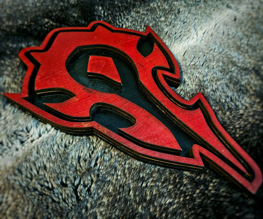 The Horde - Warcraft - Wood Carved Sign