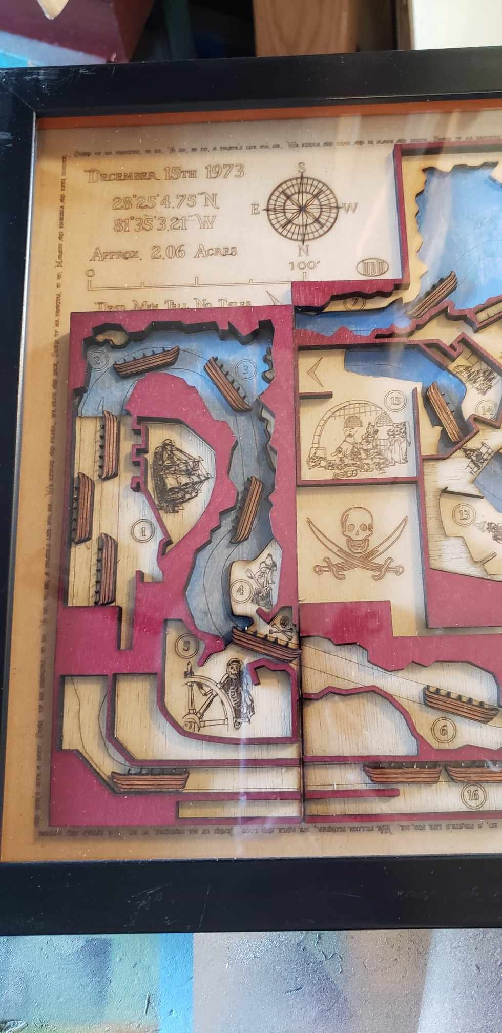 Pirates of the Caribbean - Wood Relief Carving - Walt Disney World Dark Ride - Shadow Box