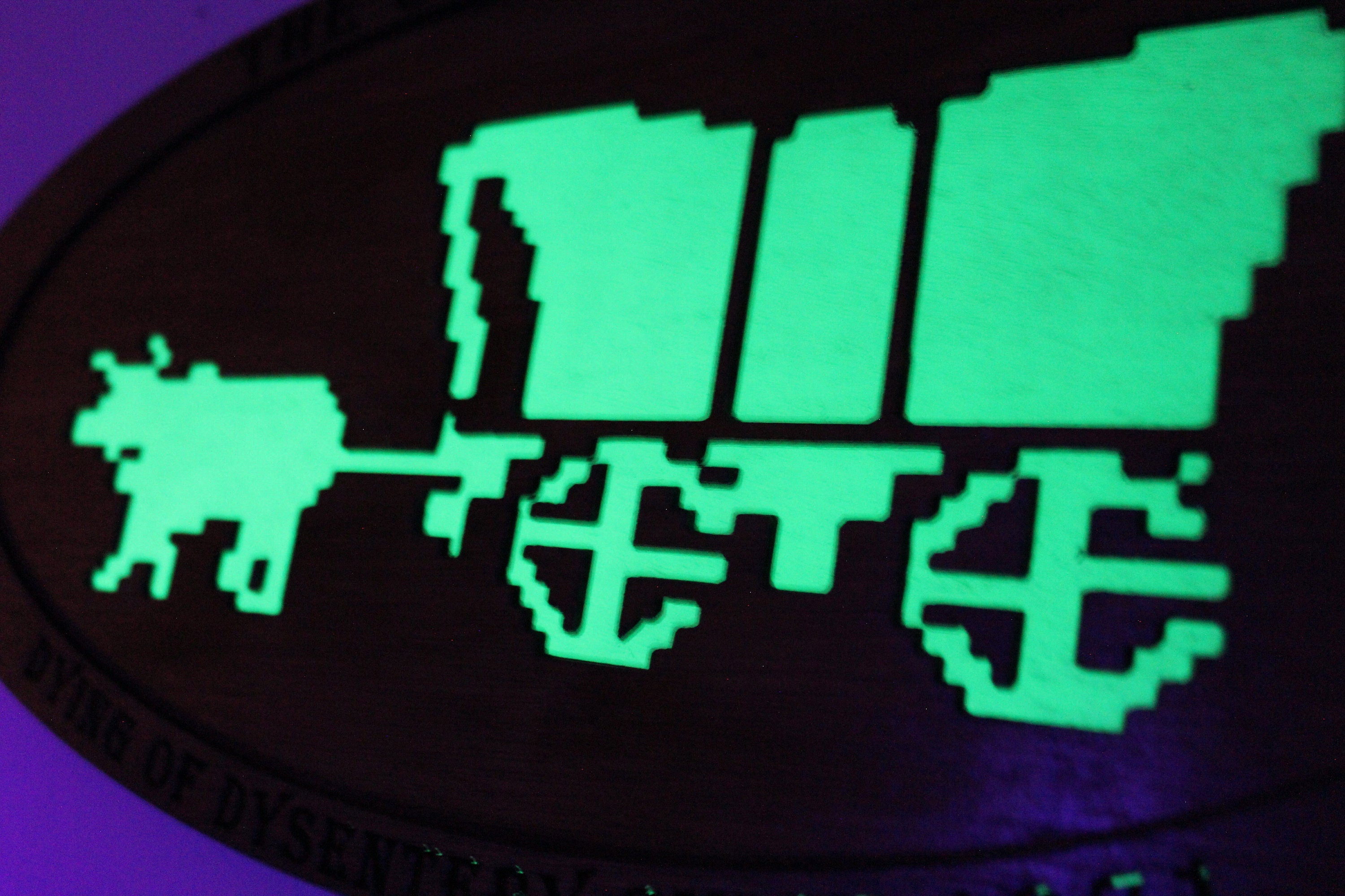 The Oregon Trail - Retro Computer Game - Glow in the Dark - Wood Carved Sign