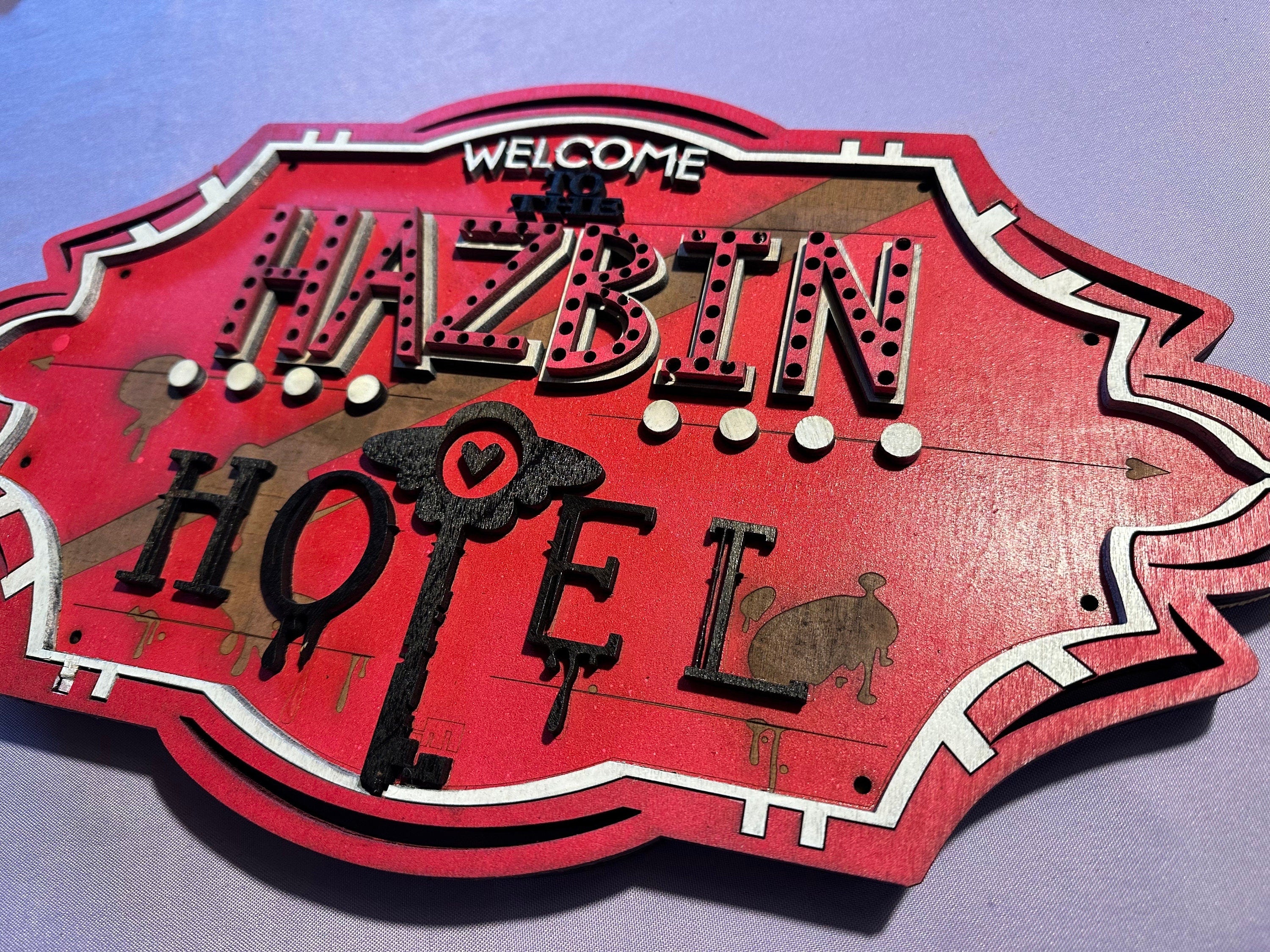 Hazbin Hotel  - Hotel Marquee - Wood Carved Sign