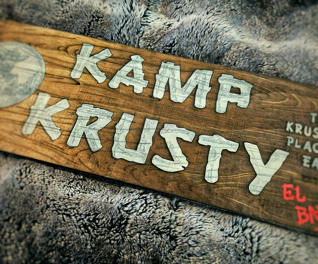Kamp Krusty - The Simpsons - Wood Carved Sign