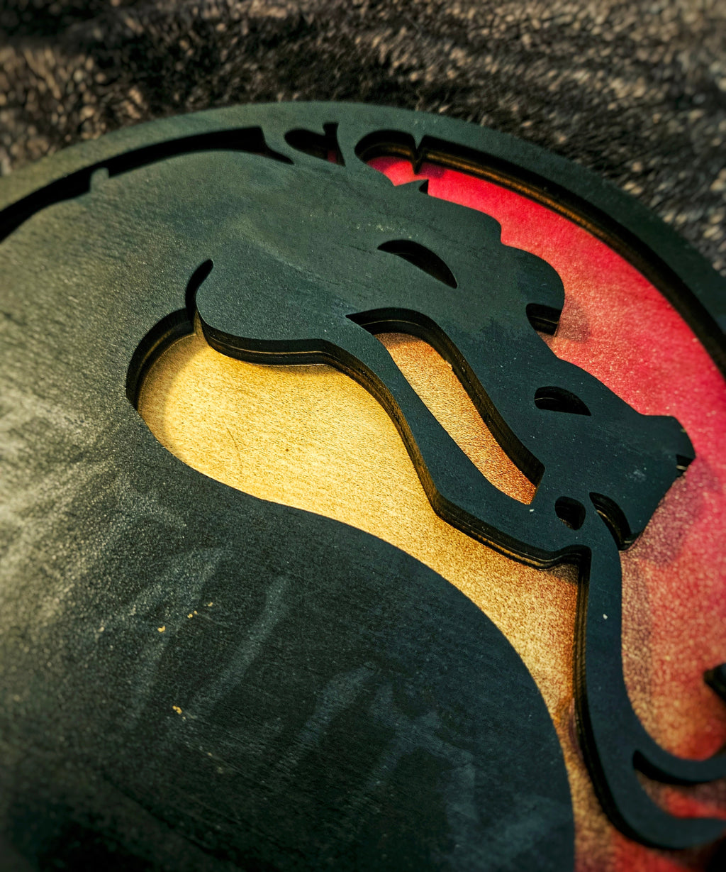 Mortal Kombat - Wood Carved Sign