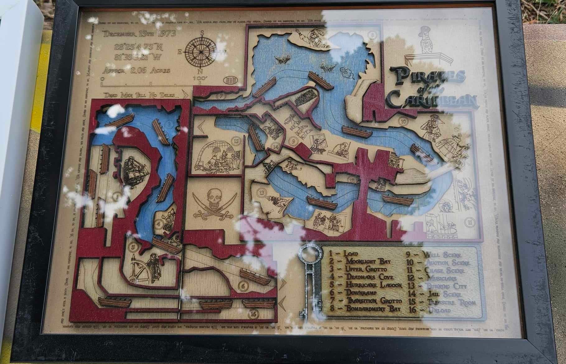 Pirates of the Caribbean - Wood Relief Carving - Walt Disney World Dark Ride - Shadow Box