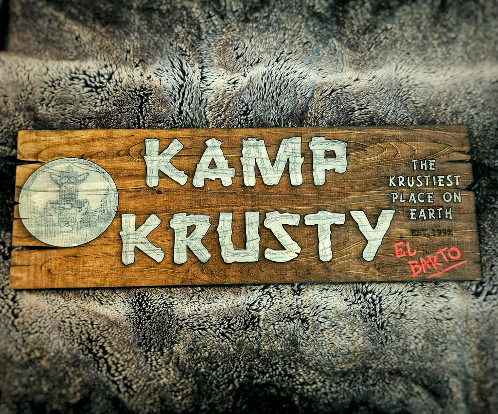 Kamp Krusty - The Simpsons - Wood Carved Sign