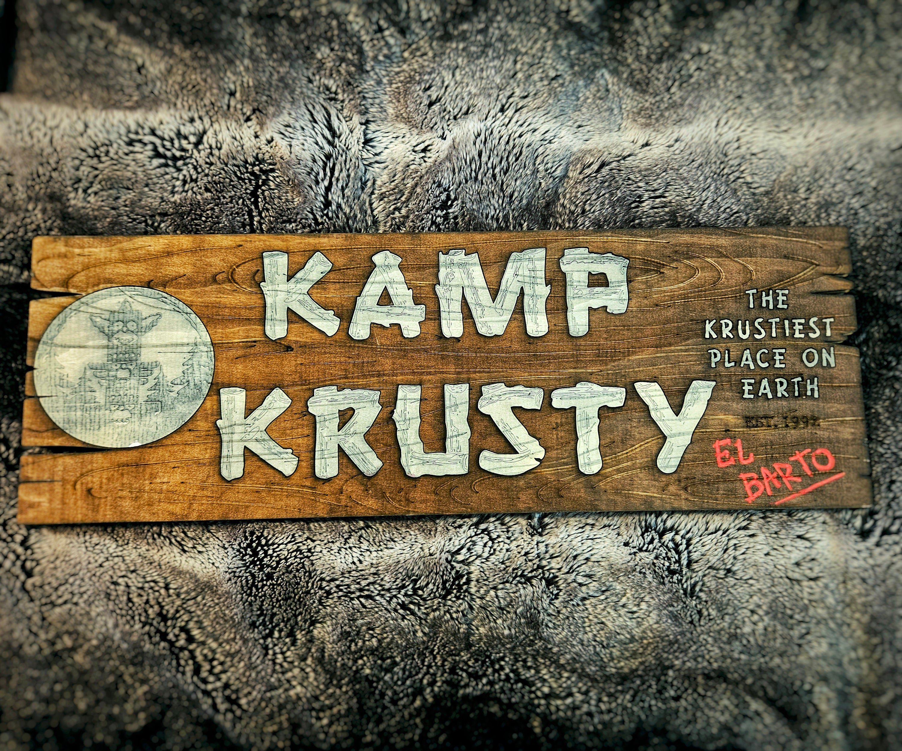 Kamp Krusty - The Simpsons - Wood Carved Sign