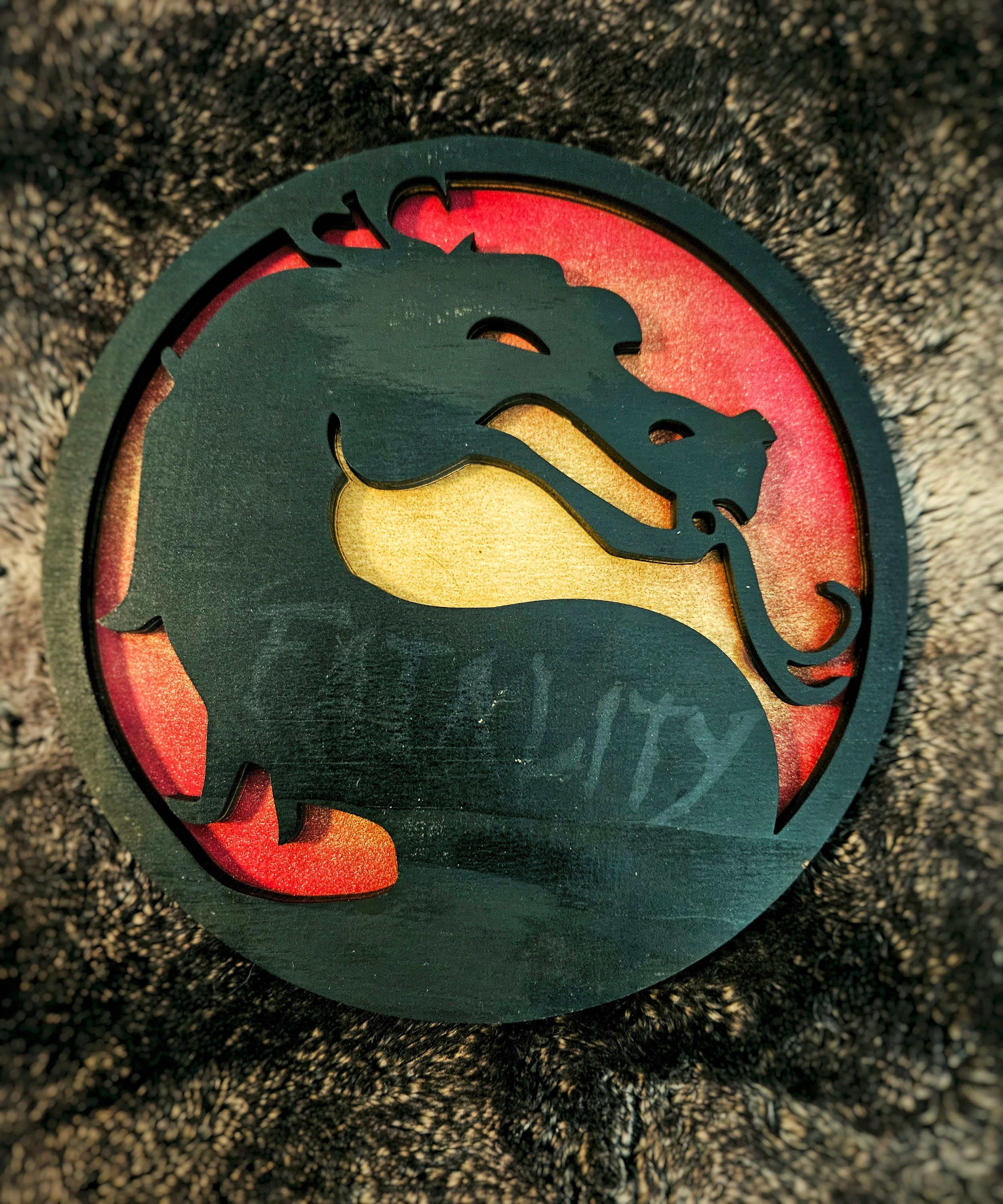 Mortal Kombat - Wood Carved Sign