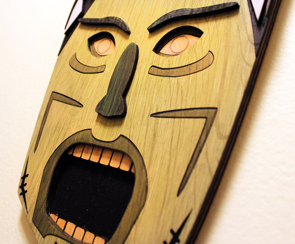 Bride of Frankenstein - Monster Tiki - Carved Wood Wall Art