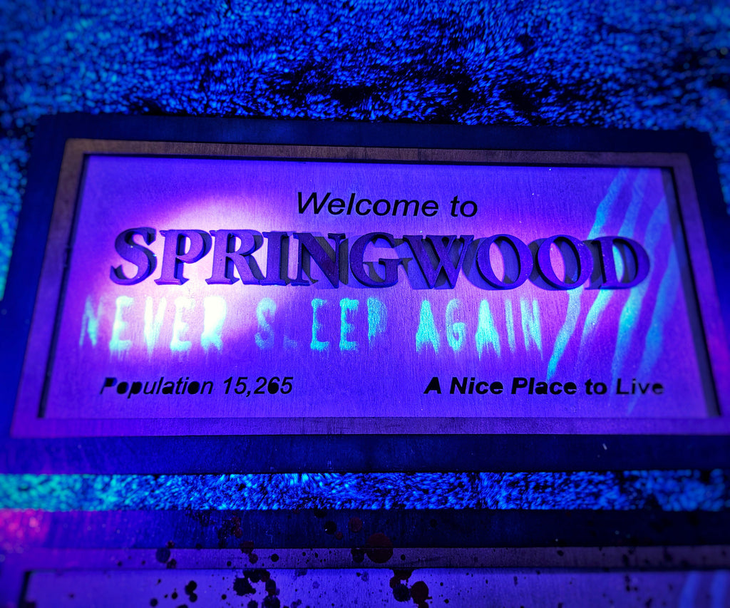 Welcome to Springwood - Nightmare on Elm Street - Wood Carved Sign