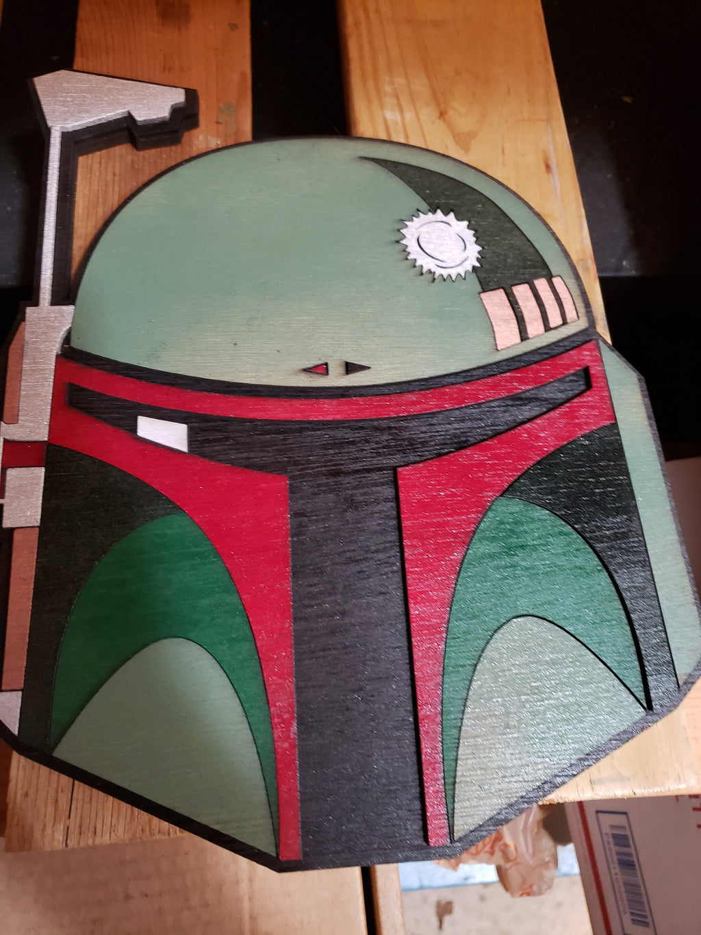 Star Wars - Boba Fett Helmet - Wood Carved Sign