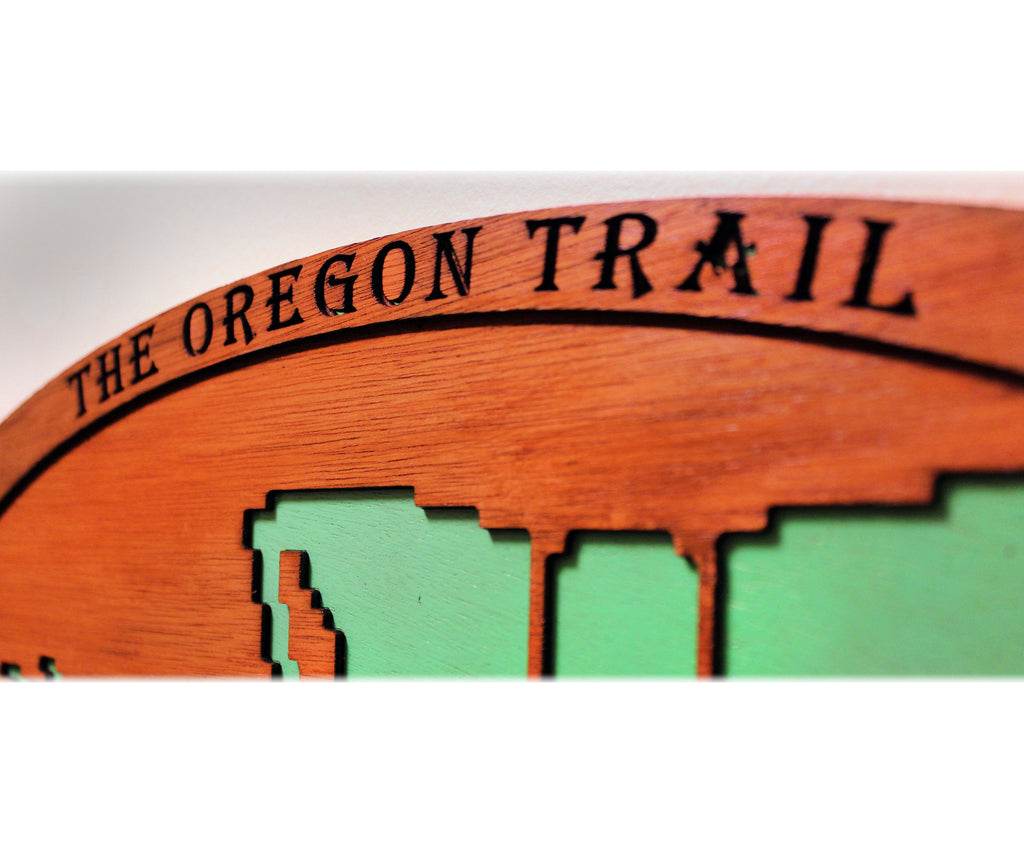 The Oregon Trail - Retro Computer Game - Glow in the Dark - Wood Carved Sign