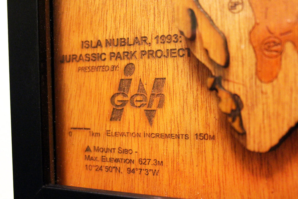 Jurassic Park - Isla Nublar - Wood Relief Carving - Shadow Box