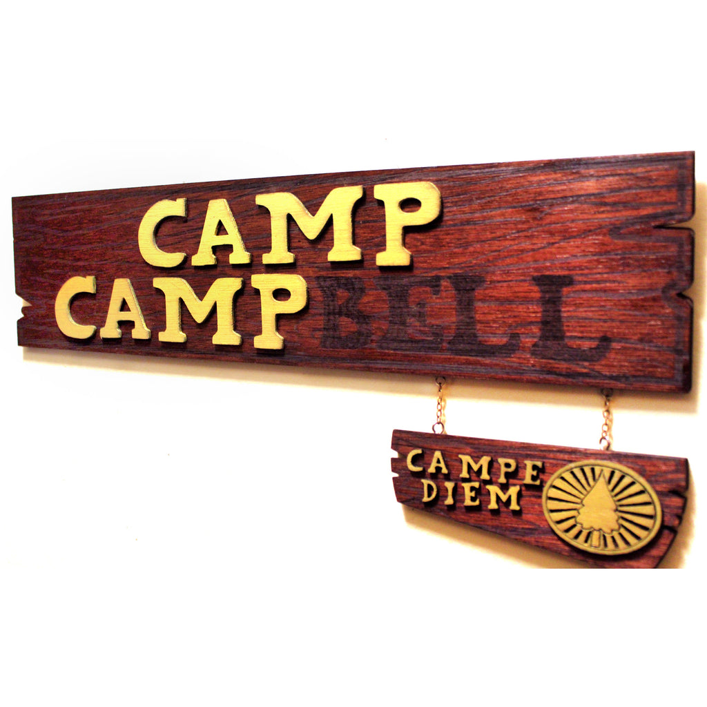 Camp Camp - Campbell Wood Sign - Rooster Teeth Inspired Art