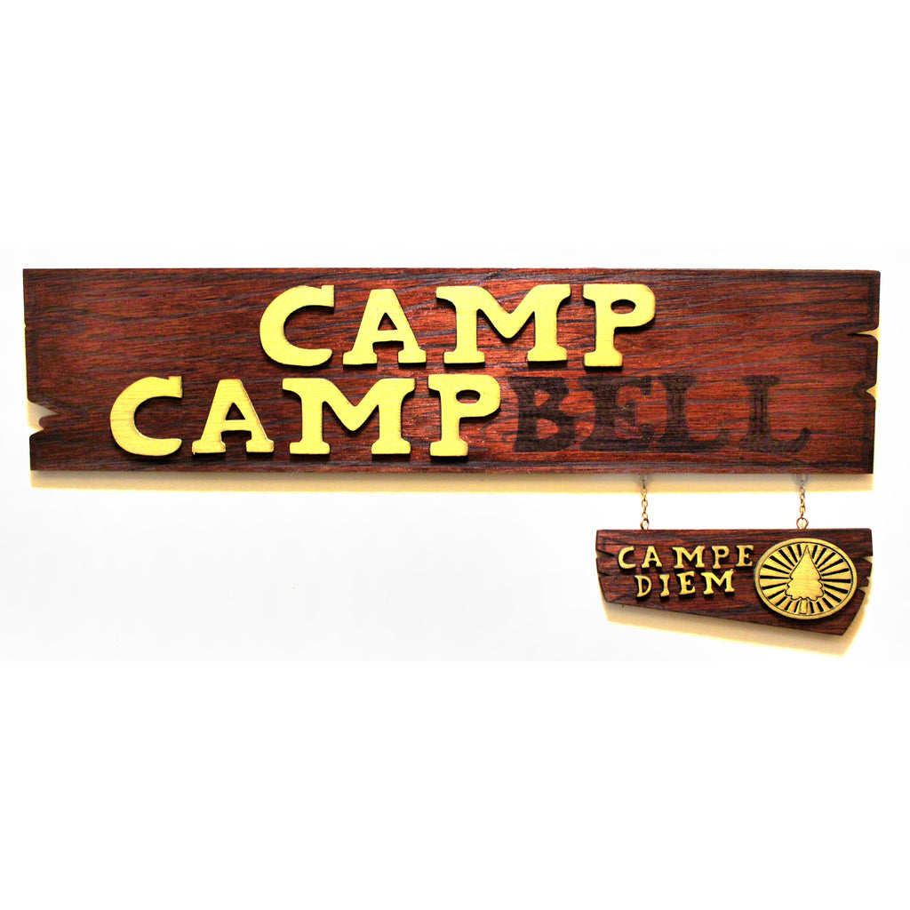 Camp Camp - Campbell Wood Sign - Rooster Teeth Inspired Art