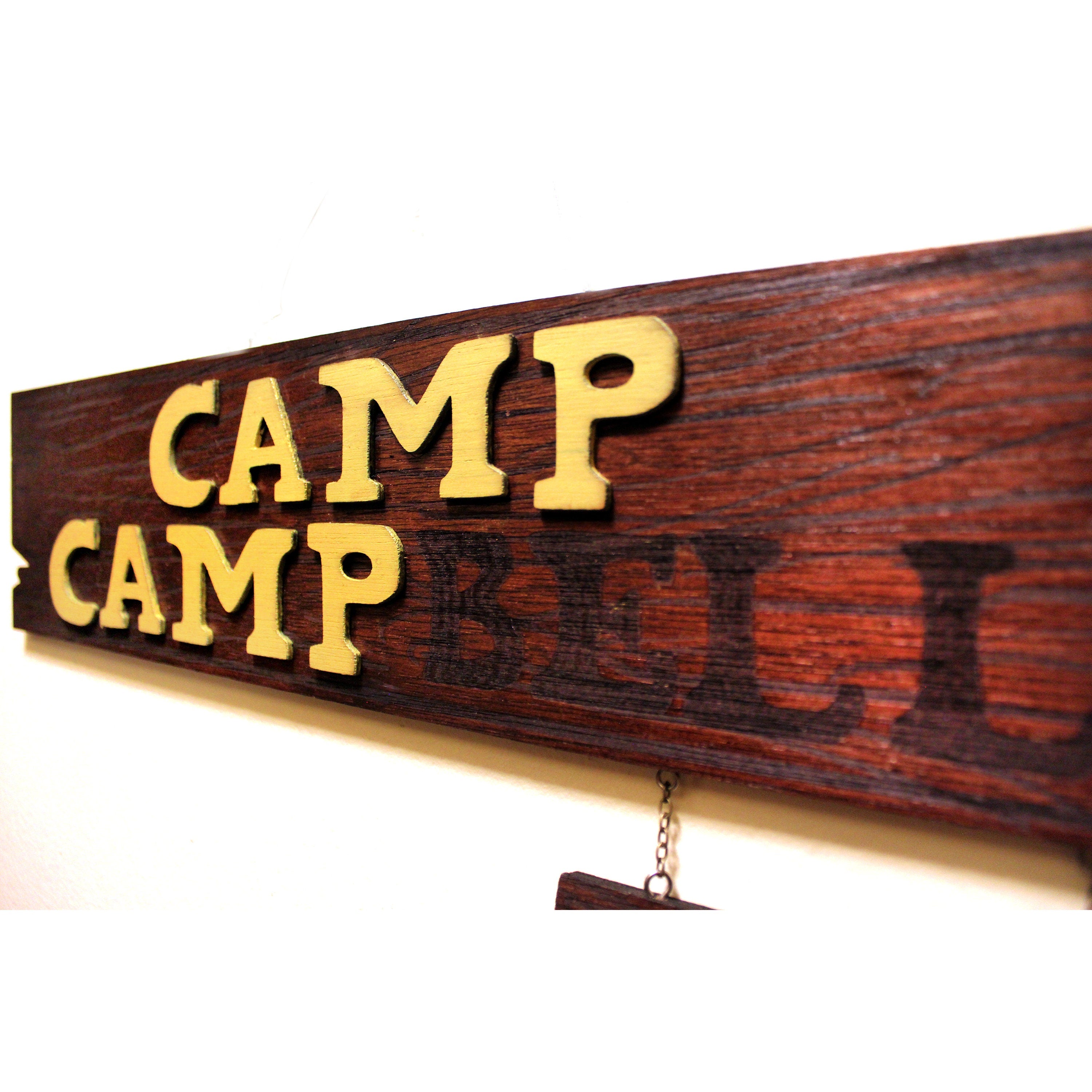 Camp Camp - Campbell Wood Sign - Rooster Teeth Inspired Art