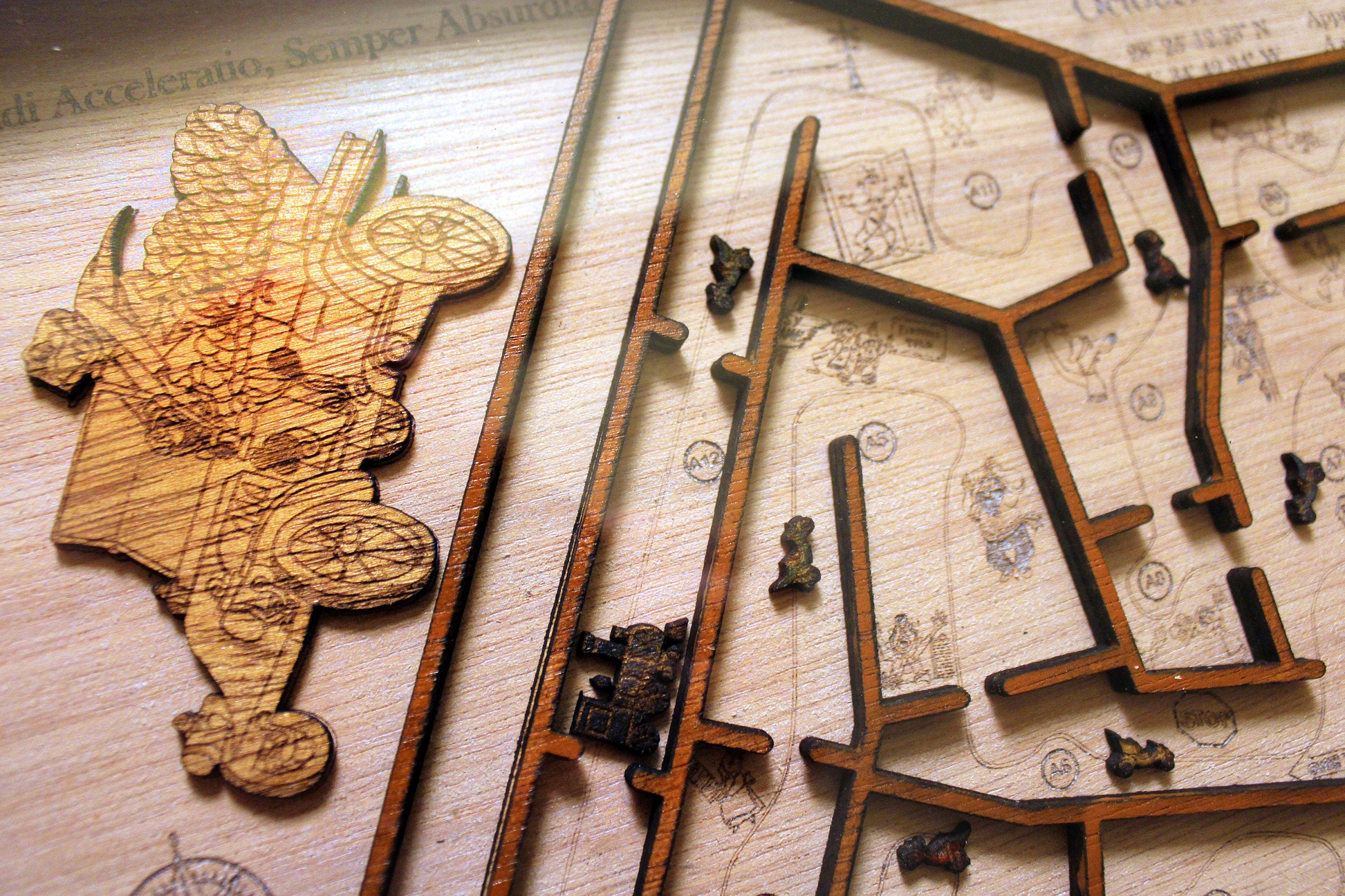 Mr. Toad's Wild Ride Map - Magic Kingdom - Walt Disney World - Wood Relief Carving - Shadow Box