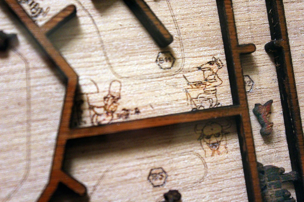 Mr. Toad's Wild Ride Map - Magic Kingdom - Walt Disney World - Wood Relief Carving - Shadow Box