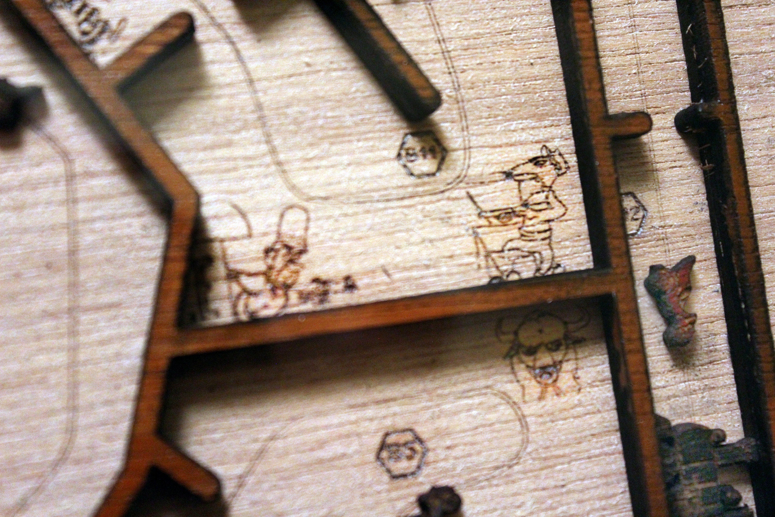 Mr. Toad's Wild Ride Map - Magic Kingdom - Walt Disney World - Wood Relief Carving - Shadow Box