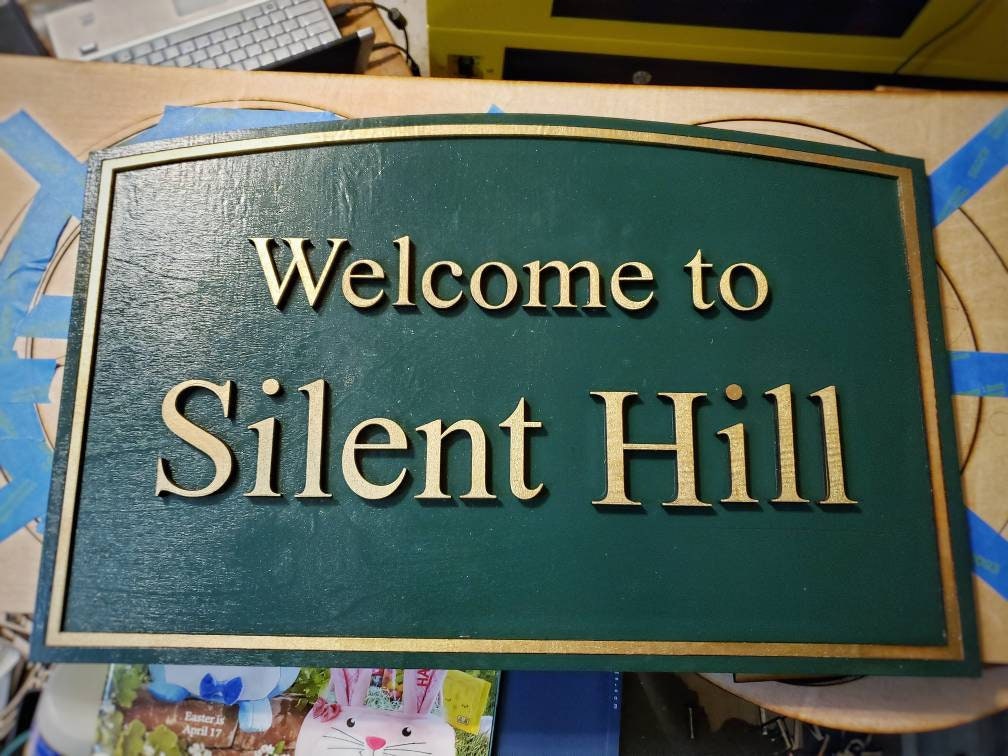 Welcome to Silent Hill - Wood Carved Sign