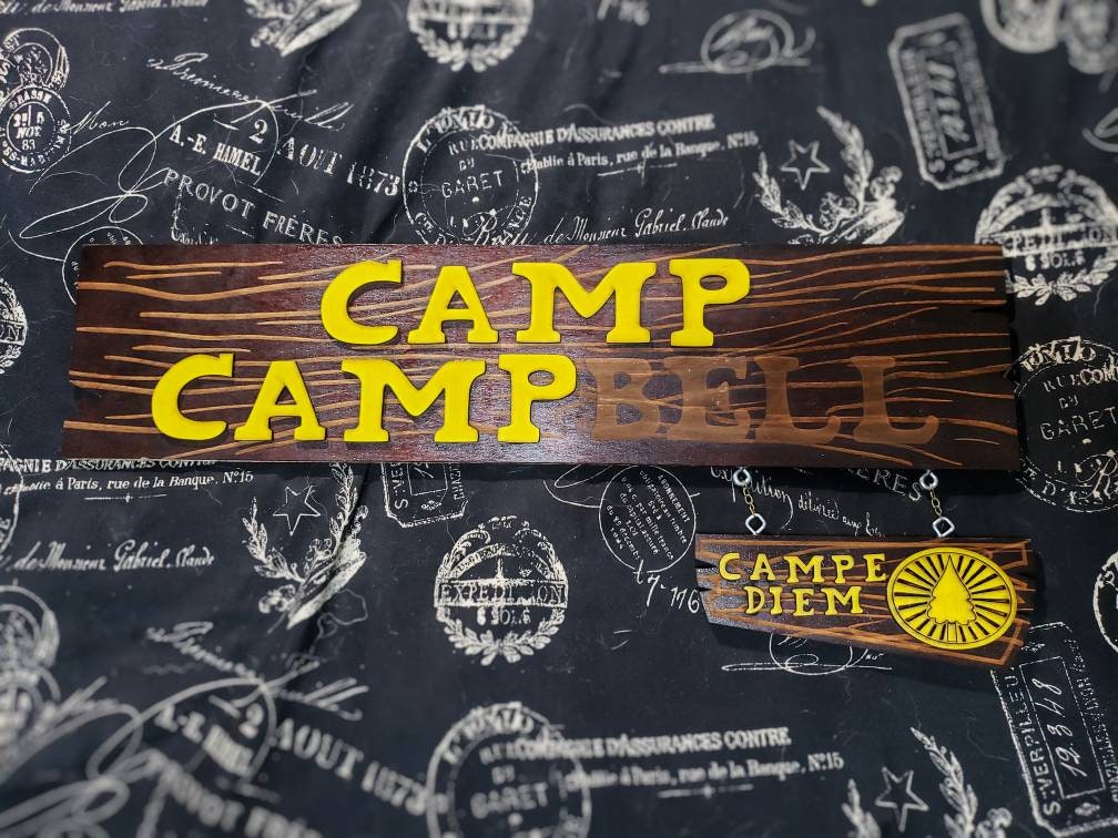 Camp Camp - Campbell Wood Sign - Rooster Teeth Inspired Art