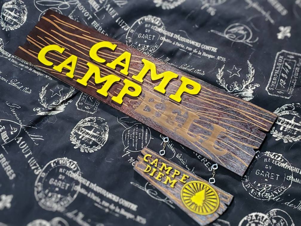 Camp Camp - Campbell Wood Sign - Rooster Teeth Inspired Art