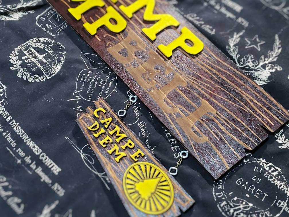 Camp Camp - Campbell Wood Sign - Rooster Teeth Inspired Art