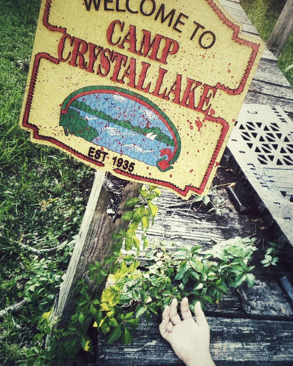Camp Crystal Lake - Friday the 13th - Horror Movie - Wood Carved Sign