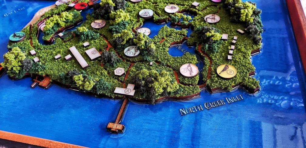 Discovery Island 1999 Park Map - Walt Disney World - Wood Relief Carving - Shadow Box