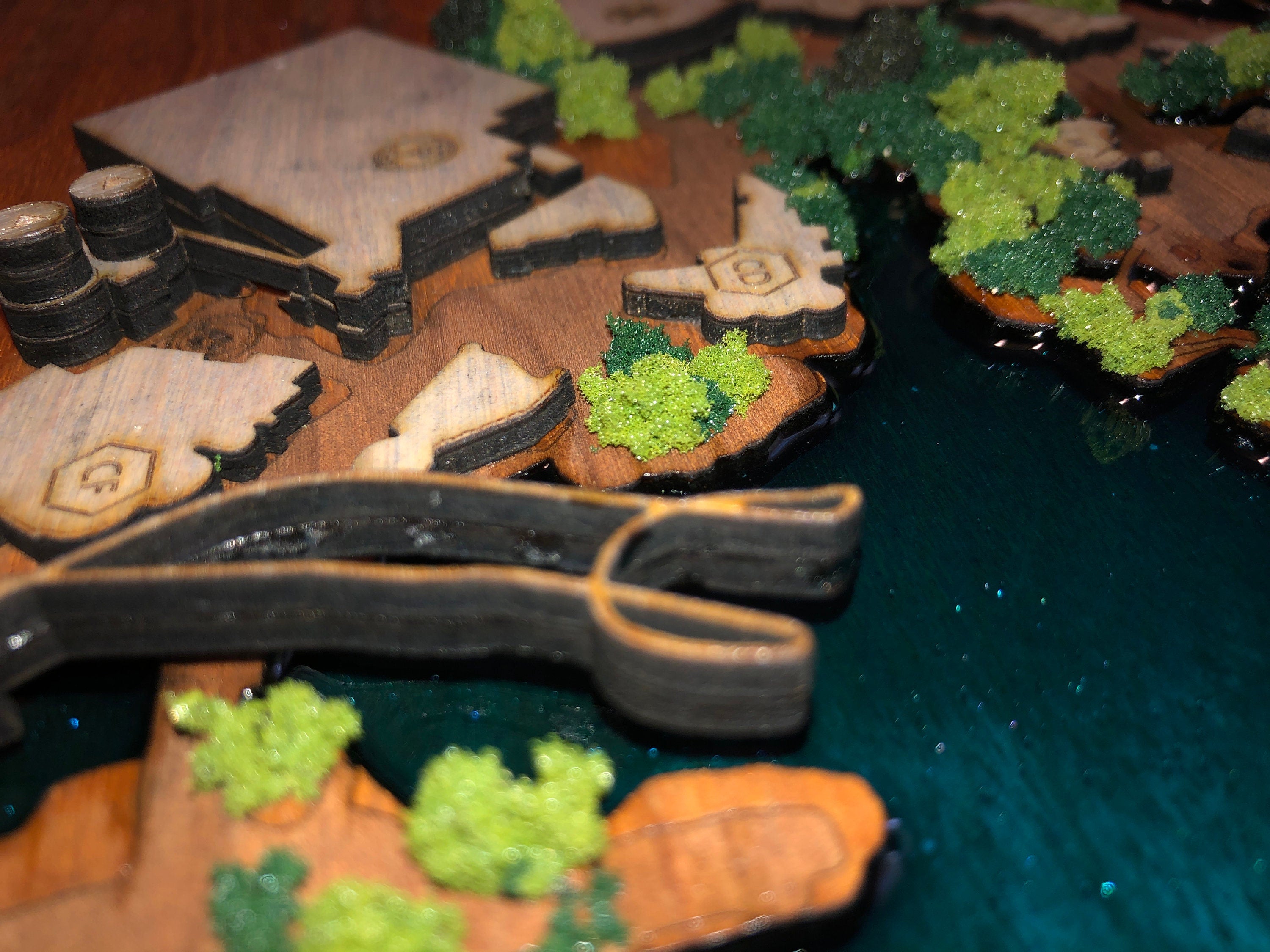 Islands of Adventure 1999 Park Map - Universal Orlando - Wood Relief Carving - Shadow Box