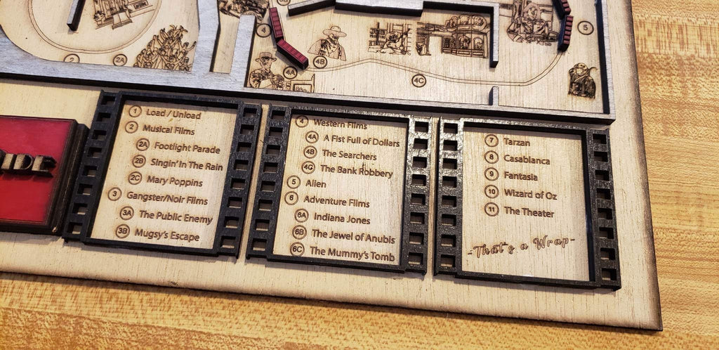 Great Movie Ride Map - MGM Studios - Hollywood Studios - Walt Disney World - Wood Relief Carving - Shadow Box