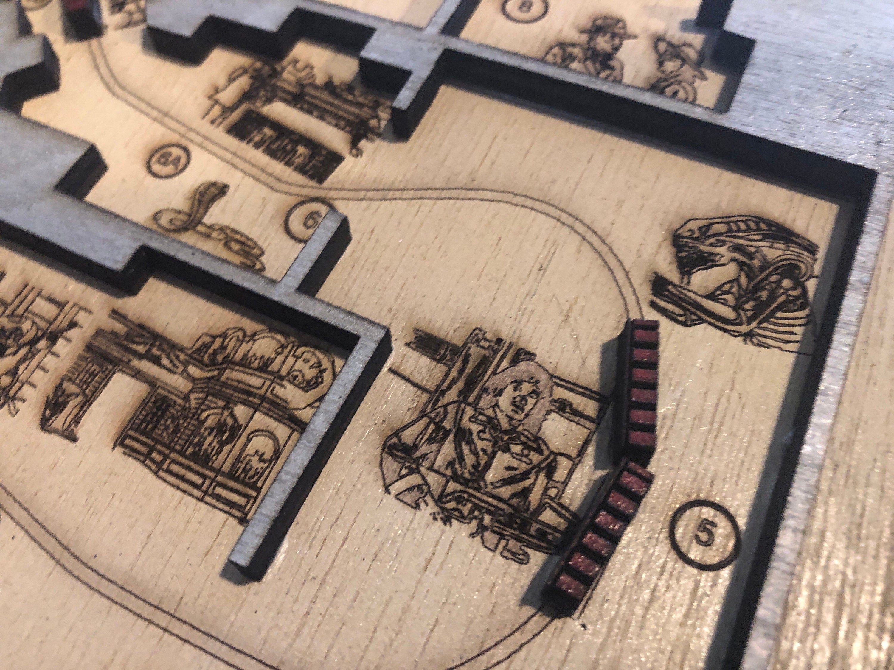 Great Movie Ride Map - MGM Studios - Hollywood Studios - Walt Disney World - Wood Relief Carving - Shadow Box