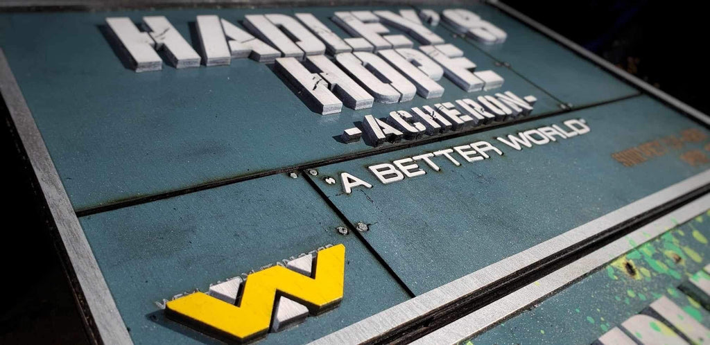 Hadley’s Hope - Aliens - Wood Carved Sign