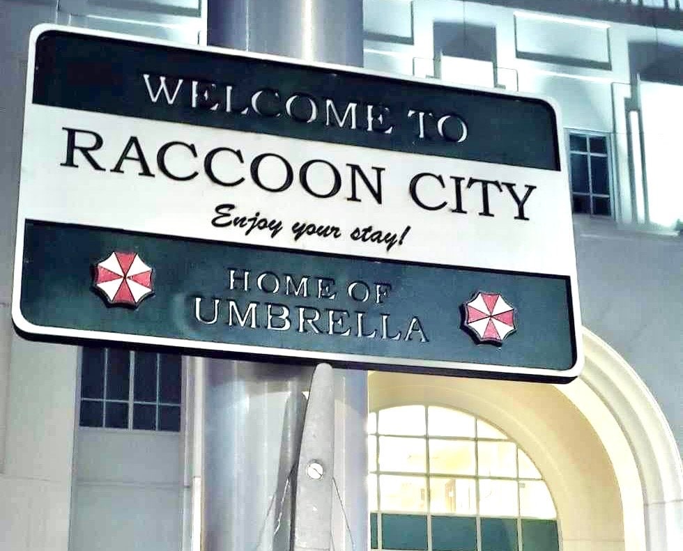 Welcome to Raccoon City - Resident Evil - Wood Carved Sign