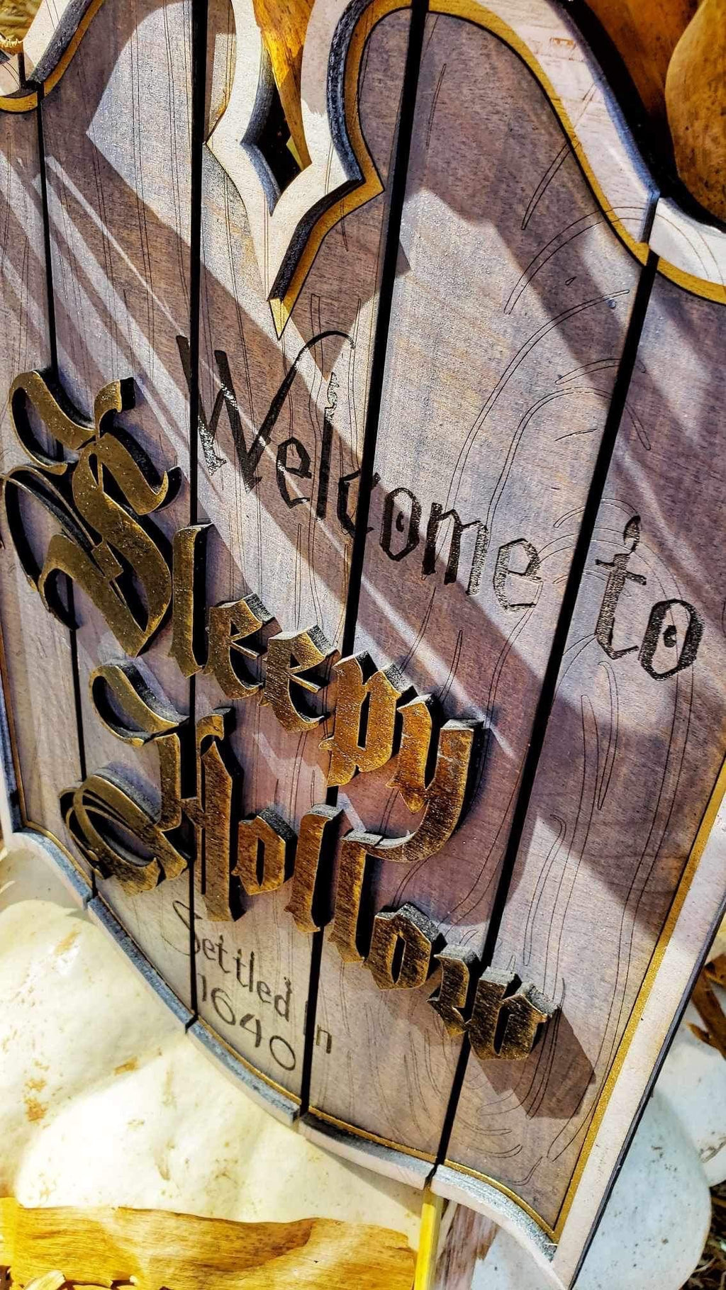 Sleepy Hollow- Headless Horseman - Wood Carved Sign