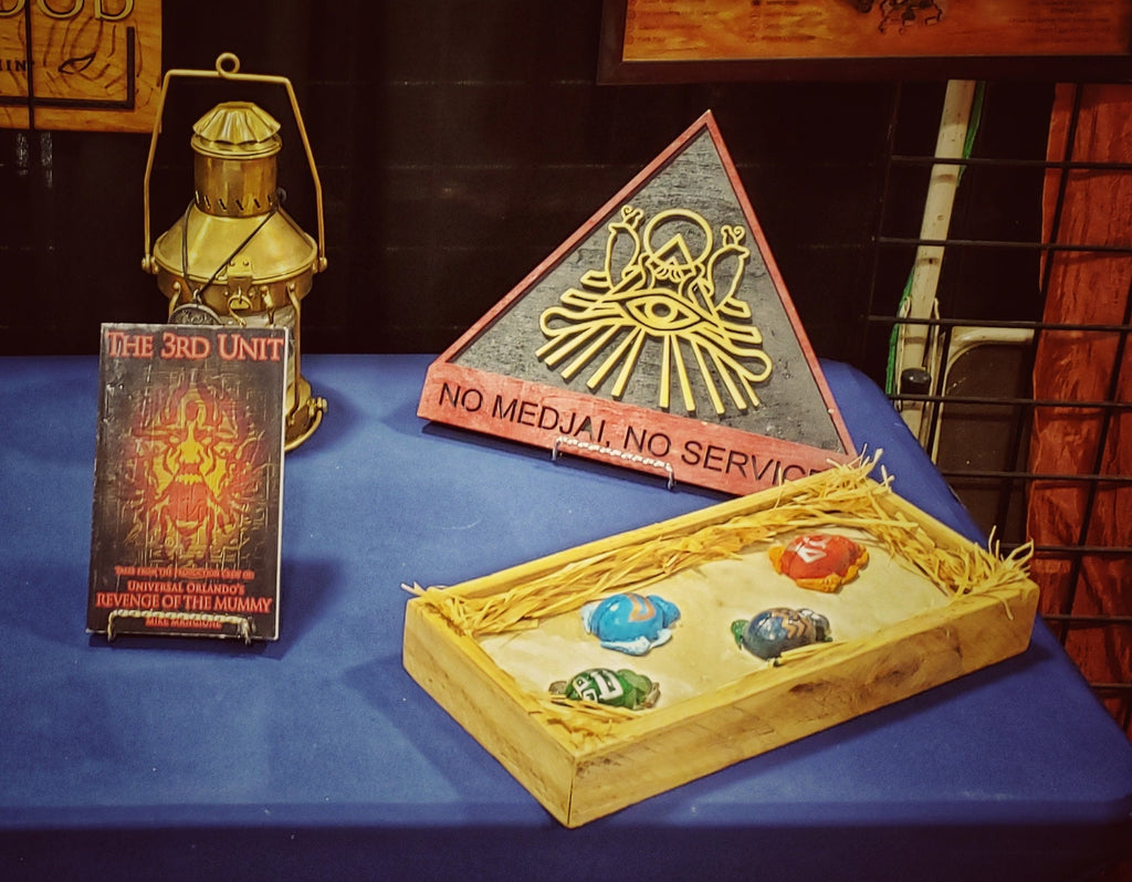 No Medjai, No Service - Revenge of the Mummy Ride - Wood Carved Sign