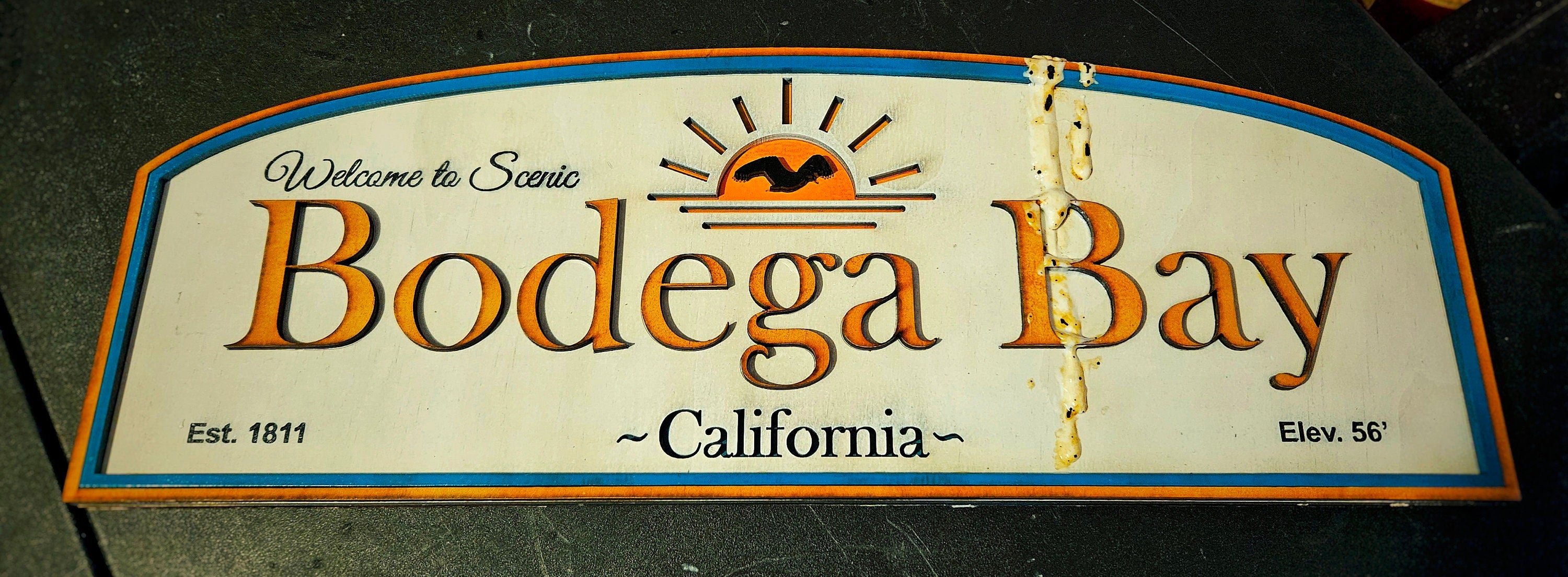 Bodega Bay - The Birds - Alfred Hitchcock - Horror Movie - Wood Carved Sign