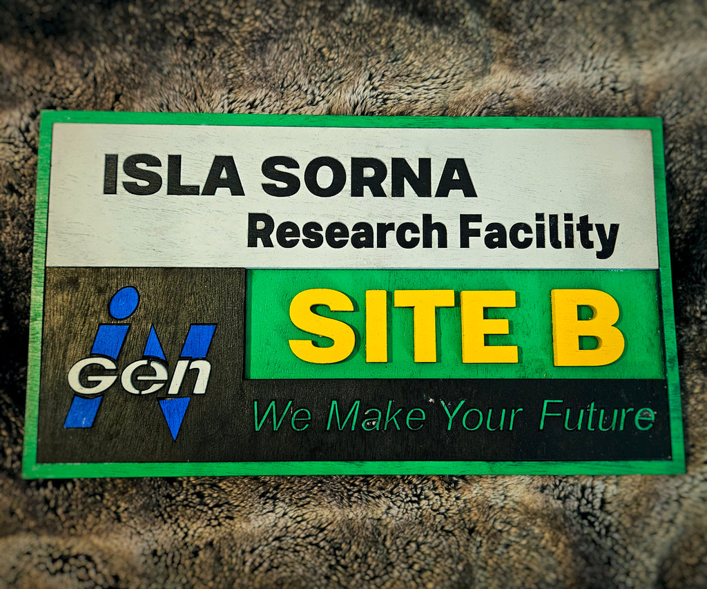Isla Sorna Research Facility - Jurassic Park / The Lost World - Wood Carved Sign