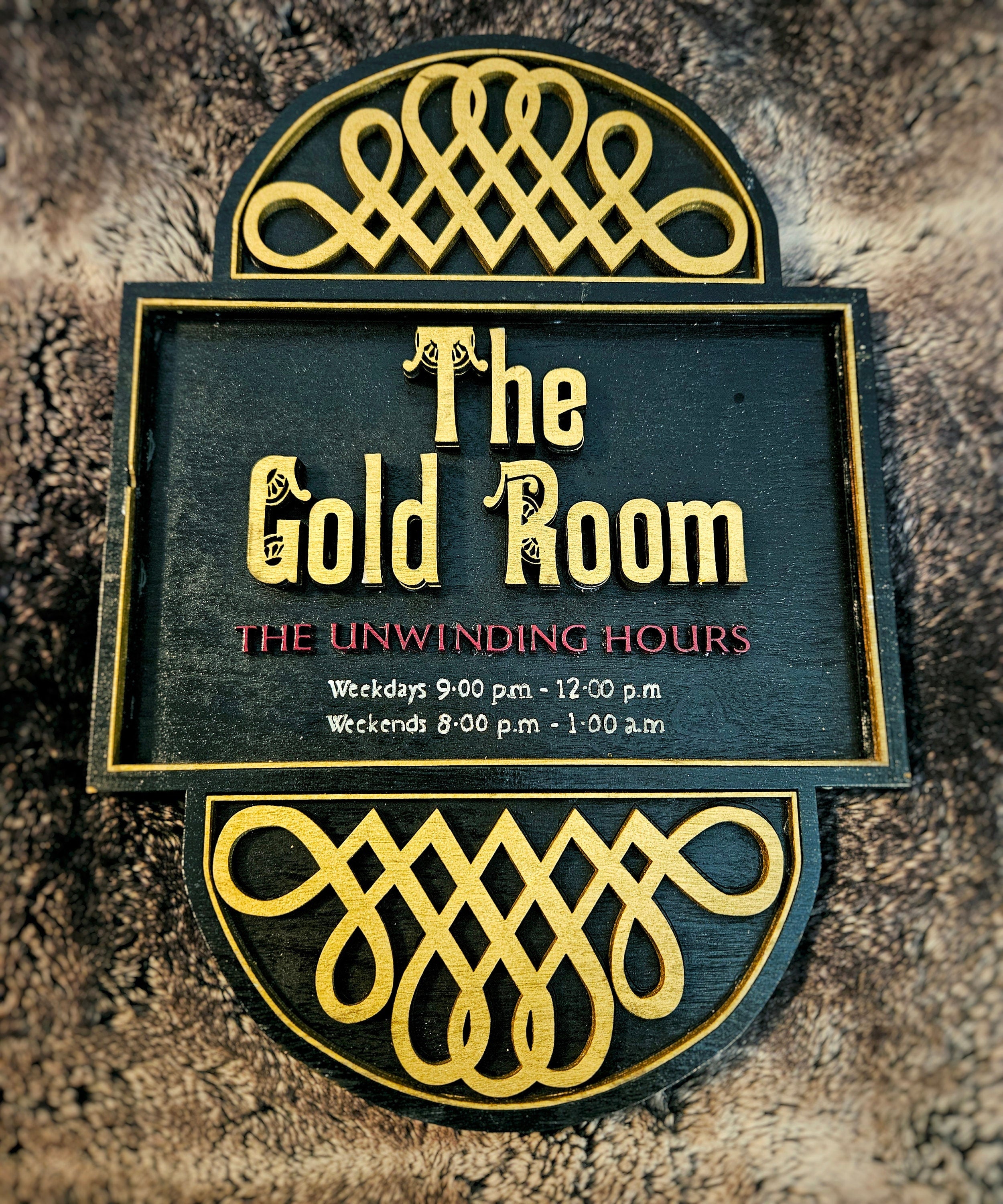 The Gold Room - The Shining - Wood Carved Sign