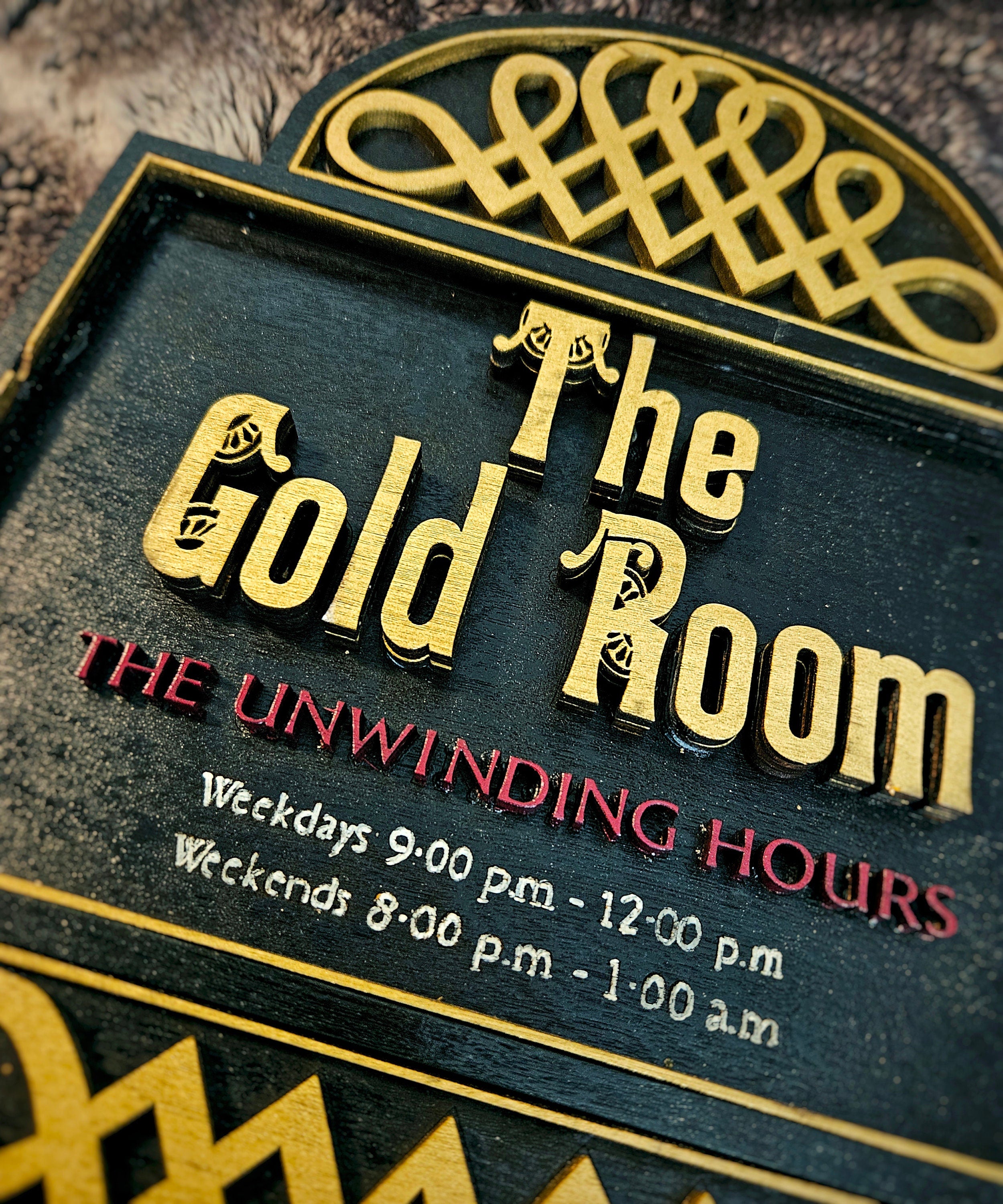 The Gold Room - The Shining - Wood Carved Sign