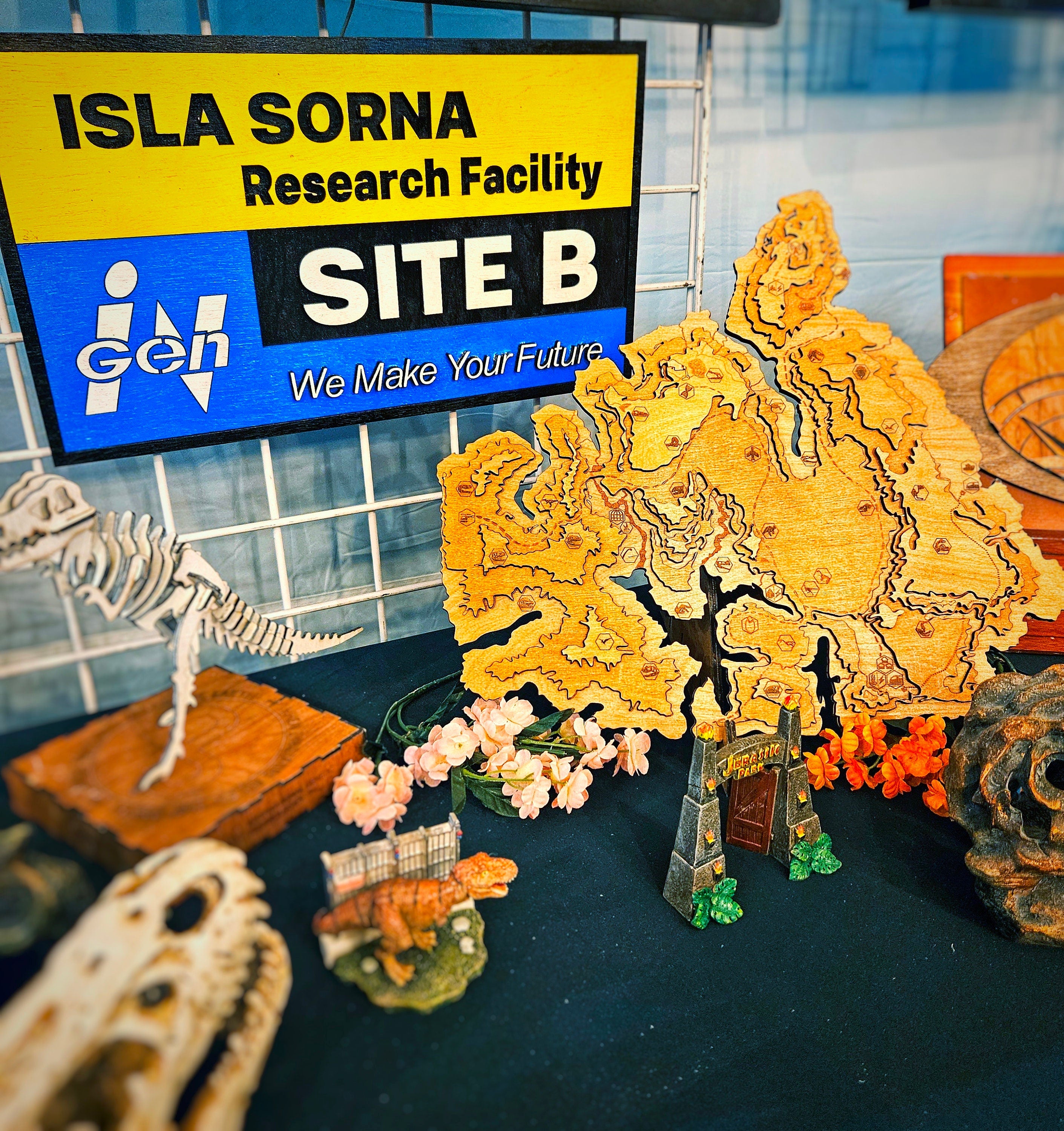 Isla Sorna Research Facility - Jurassic Park / The Lost World - Wood Carved Sign
